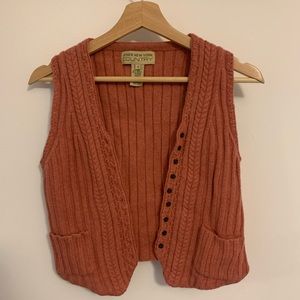 Pink vintage button vest